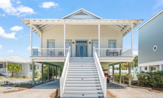 Grayton Beach House | 1 minute walk to BEACH + Heated Private Pool +Bikes +Corn Hole +Large Gas Grill