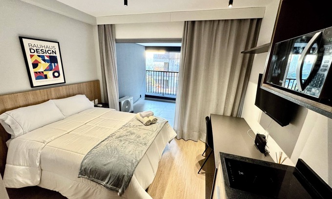 Vila Olimpia Apartment | 100% Vila Olímpia! Sacada Ar Wifi 10 min Congonhas