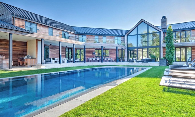 Water Mill House | 12,000 sq ft of Luxury, Modern Design, Full Gym, Indoor and Outdoor Dining.