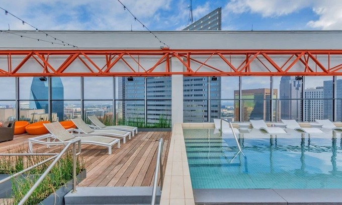 Downtown Dallas Apartment | 16th FL Bold CozySuites w/pool, gym, roof #1