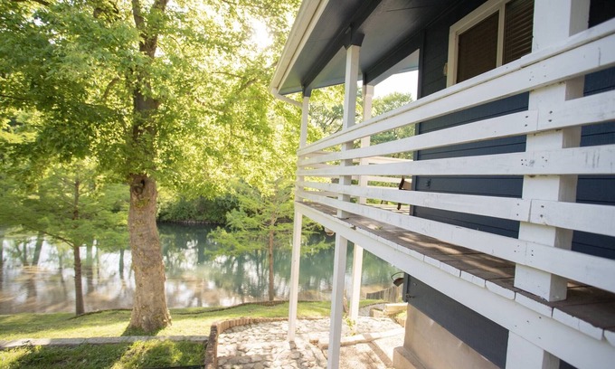 New Braunfels Ski Chalet | 2 Bedroom Getaway with a Riverside Deck