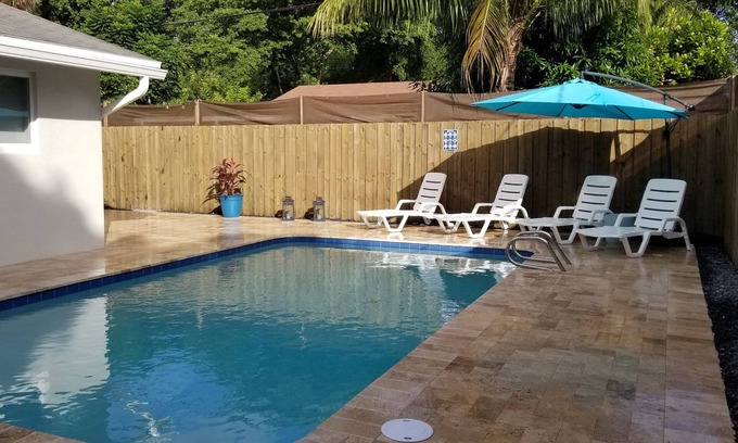 Deerfield Beach House | 3-Bedroom Heated Private Pool Vacation Home just minutes from the Beach Pet