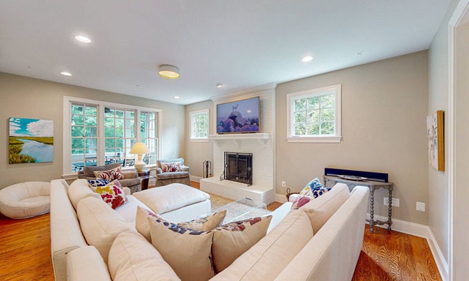 West Annapolis House | 3-story home near river with patio, firepit, Ping-Pong, grill and wood fireplace