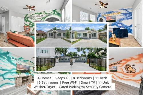Southeast Houston House | 4 Homes Sleeps 18 Themed Gated Parking NRG