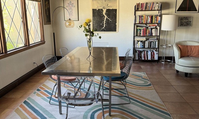 Sandia Ridge House | 40 MIN BIKE TO BALLOON FIESTA! Quirky MCM home with hot tub!