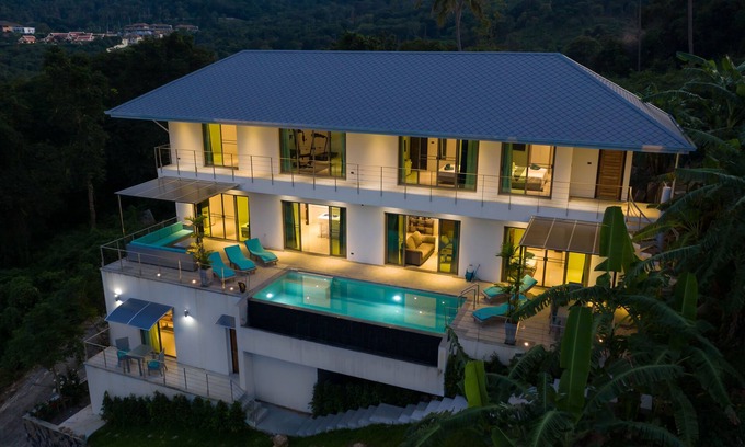 Plai Laem Villa | 7 bedroom villa with sea view and view of Samui elephant Haven elephant