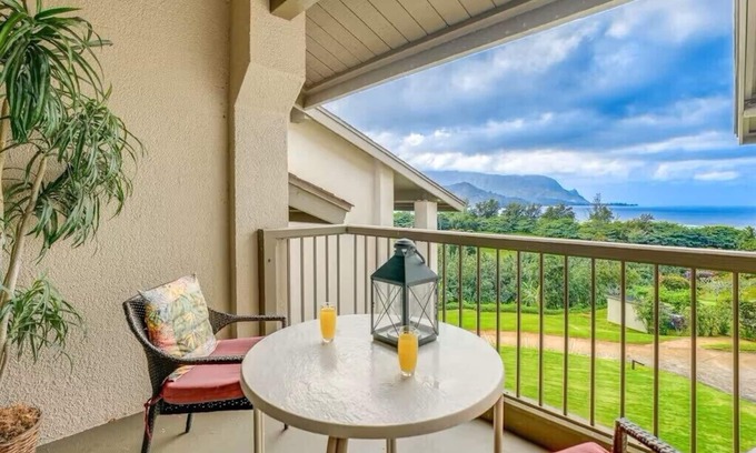 Princeville Condo | (7305) Ocean View Studio Hanalei Bay Resort, Pool , Tennis, Beach Gear