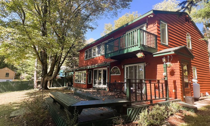 Old Forge House | ADK Channel House - Spacious, waterfront home. Huge boathouse with top sun deck