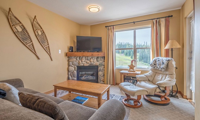 Silver Star Mountain Condo | Affordable Creekside Condo with Balcony Great views with BBQ - Pet Friendly Too!