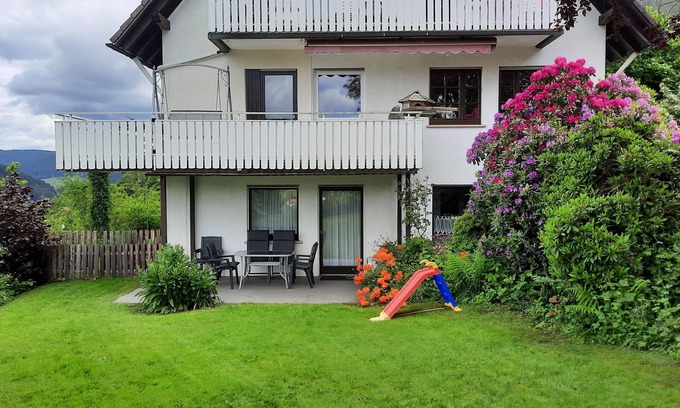 Baiersbronn Apartment | Aida, 2 rooms, panoramic view, extra large beds, 2 baby beds, terrace, garden