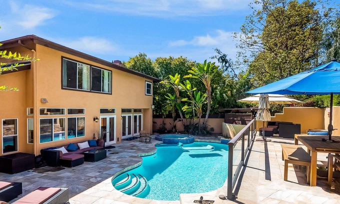 Carmel Valley House | Amazing house with pool, hot tub, landscaped patio, grill, AC, & kid's playhouse