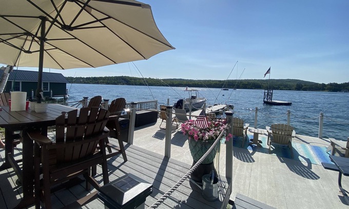 Laconia Cottage | Amazing Lake Winnipesaukee waterfront family compound with 40 foot dock!!