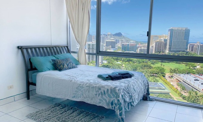 Waikiki Condo | Amazing Ocean view studio Inn on the park 21st floor(1month~)