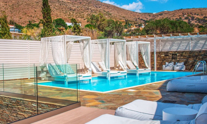 Kipri Villa | Andros Luxury House - for families groups - Pool, Seaview, 250m Beach