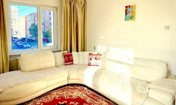 Downtown Ulaanbaatar Apartment | Apartment 44, spacious living area, separate kitchen & 1 bedroom