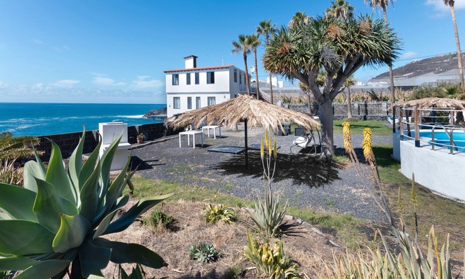 Puerto Naos Apartment | Apartment 'La Bayana - 1' with Sea View, Shared Pool and Wi-Fi