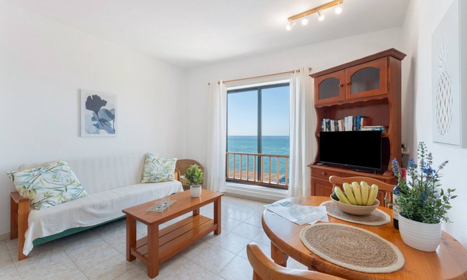 Puerto Naos Apartment | Apartment 'La Bayana - 4' with Sea View, Shared Pool and Wi-Fi