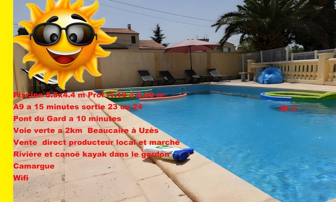 Meynes Apartment | Apartment 'La Vie Est Belle' with Shared Pool, Wi-Fi and Air Conditioning