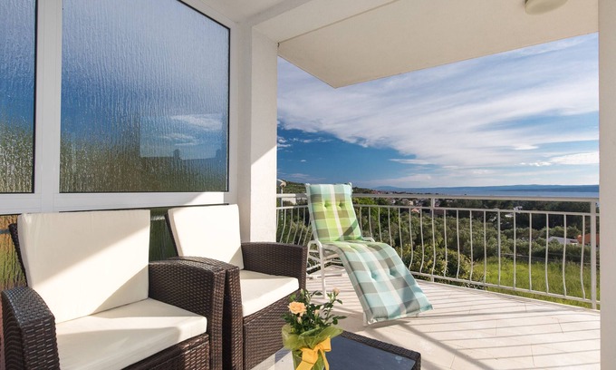 Punat Apartment | Apartment Salvagno - Two Bedroom Apartment with Balcony and Sea View