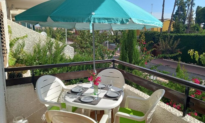 Santiago de la Ribera Apartment | Apartment with private balcony