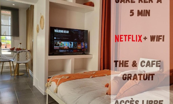 Maisons-Laffitte Apartment | Appart' Terracotta - Champs Élysées 20 mn - NETFLIX