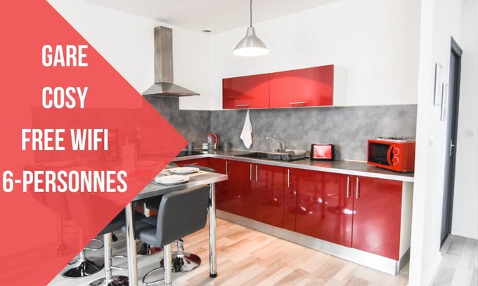 Saint-Quentin Apartment | Appartement "le Terminus " Gare-Cosy-Wifi 6 Personnes
