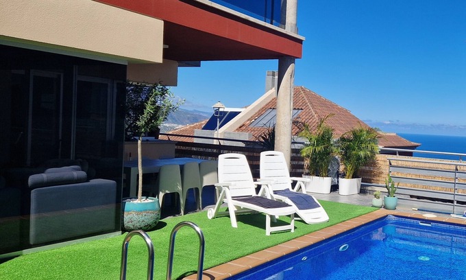 Santa Ursula Villa | Atlantic Blue: Private Heated Pool and Ocean Views