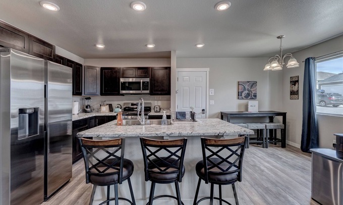 Rapid City House | Backyard View of Black Hills, Game Room, 5 BR's