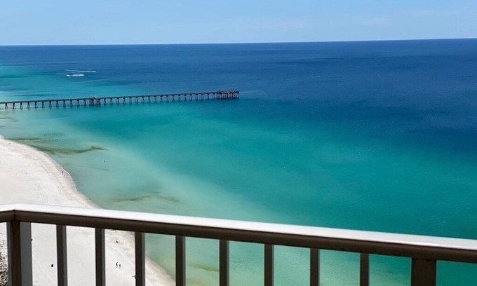 Panama City Beach Condo | Beachfront Corner Penthouse! 9 Ft ceilings! Views For Miles!