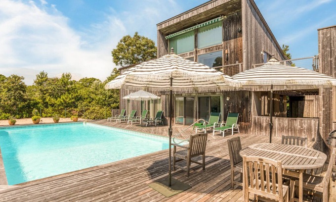 Beach Hampton House | Beachfront Living with Heated Pool, Expansive Deck, Close to Ocean Beach