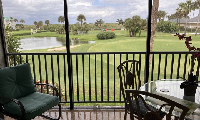 Fort Pierce Condo | Beautiful Clean Condo, private veranda, steps from private beach and pool