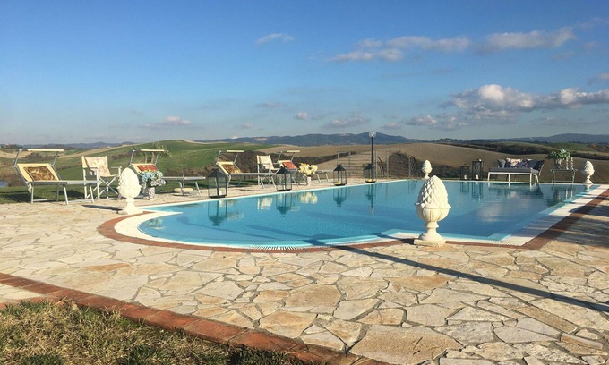Lajatico Villa | Beautiful private villa for 7 people with A/C, private pool, WIFI, TV, patio and panoramic view