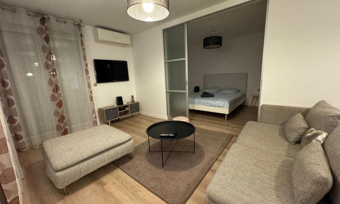 Bron Apartment | Beautiful renovated 1 room garden box Eurexpo-Lyon- Stadium