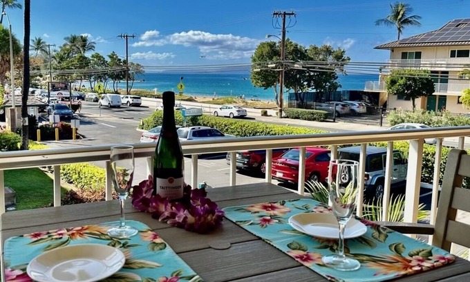 Kihei Condo | Best Ocean Views at Kihei Kai Nani #206nSteps to the beach 1 Bdrm/1 Bath
