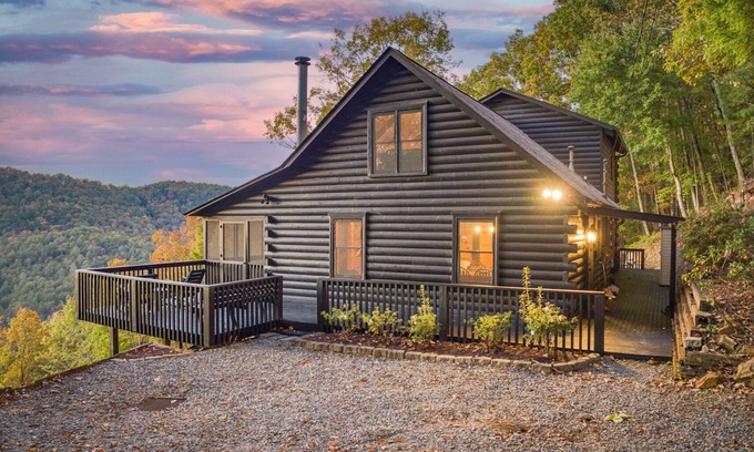 Cherry Log Cabin | Best Sunset Views in Blue Ridge w/Paved Roads and Brand NEW Deck Addition!