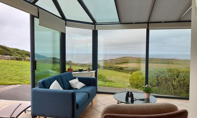 Esquibien Villa | Big house with panoramic view at the sea, direct beach