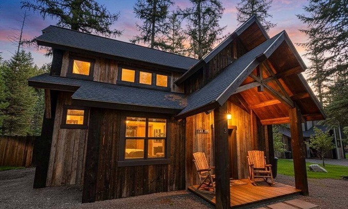 Whitefish House | Bison Ridge Cabin #3 | Pets Welcome | 3BR Getaway w/Hot Tub, Fire Pit & Grill | Sleeps 8!
