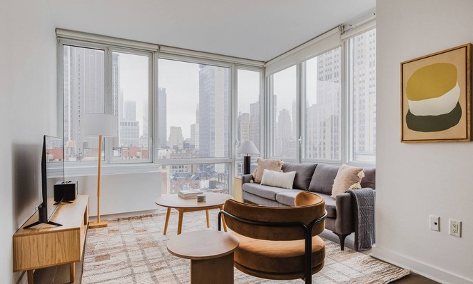 NoMad Apartment | Blueground | Midtown S, gym & w/d, nr Empire State