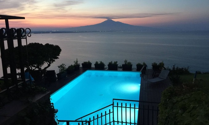 Costa Saracena-Castelluccio Villa | Breathtakin view of the sea and Etna volcano and private beach& swimming pool