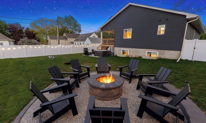 Cedar Falls Apartment | Brand New/walk to Downtown w/Hot tub & fenced yard
