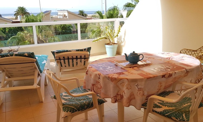 Solana del Matorral Apartment | Bright beachfront apartment, Playa Jandia, ideal for 2, large terrace