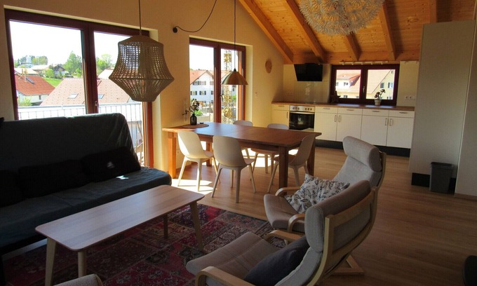 Altusried Apartment | Bright vacation apartment, open loft, for 5 people.