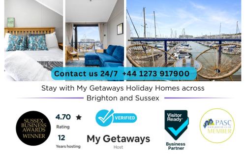 Seafront House | Brighton Water Cabin at the Marina, Free Parking By My Getaways