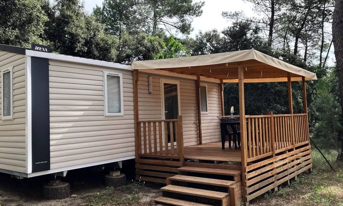 Bollene House | Campsite La Simioune in Provence * - Mobile home Air-conditioned PROVENCE -2 bedrooms + TV (2 adults + 2 children) 2 to 4 people - 2 pers. included in the tariff