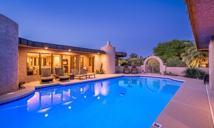 Cow Track Estates House | Carefree Crest: Jaw Dropping VIEWS, Pool, 2 Casitas, Outdoor Living!
