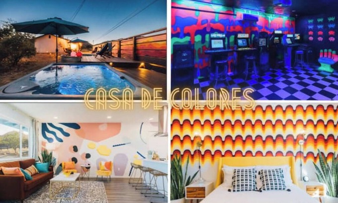 Joshua Tree House | Casa De Colores w/Arcade, hot tub + more - J Treenn