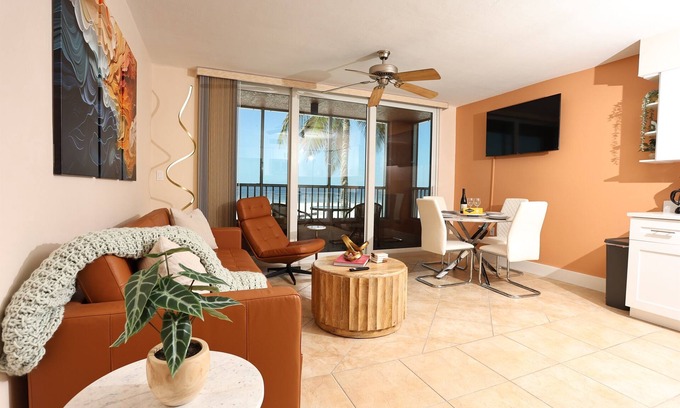 Fort Myers Beach Condo | Casa Playa #103 Beach Front "Tide's Whisper" - Pet Friendly