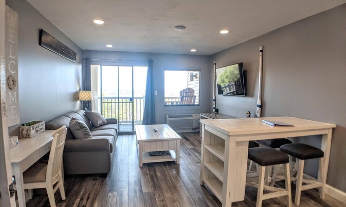 Weirs Beach Condo | Cedar Lodge 302. 1 bedroom condo with Lake Winni views!