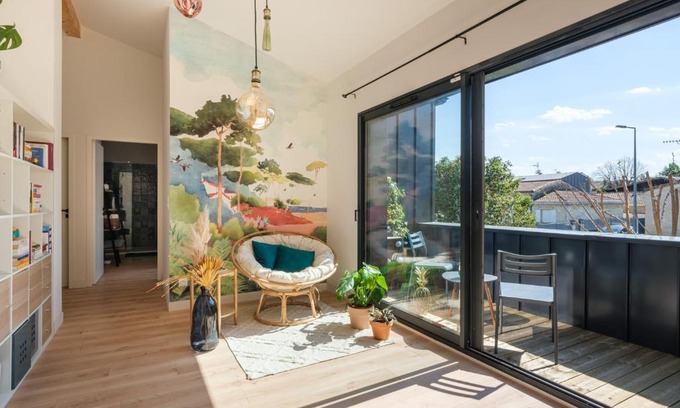 Begles House | Charmante chambre privative avec espace de travail