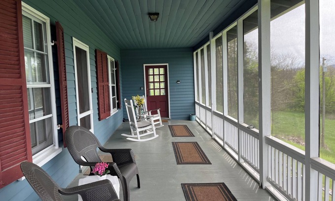 Rileyville House | Charming 1800s Farmhouse on 47 Acres — Riverfront w/Views, Hot Tub, Pet-Friendly